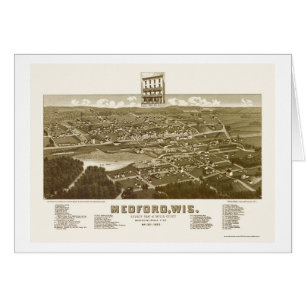 Medford panorama- karta för WI - 1885 Hälsningskort