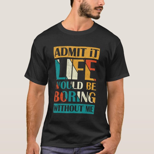 Medge att livet skulle blåsa utan mig Retro Vin T Shirt (Framsida)