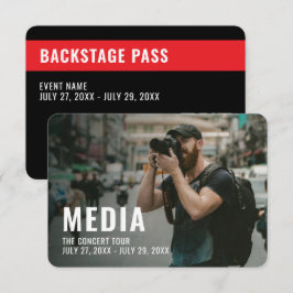 Media Backstage Pass 3,5" x 5" ID-kort Inbjudningar