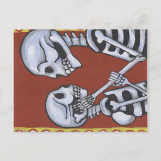 Media de los muertos skelettet i kärlek vykort