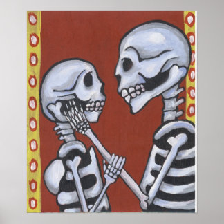 Media de los muertos skeletts in kärlek print poster