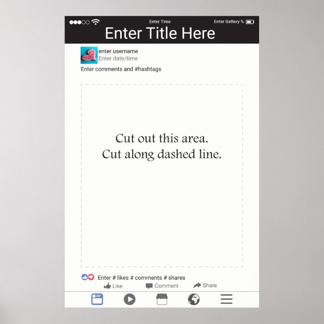 Media Design för Photo Booth Prop Ram Social Poster (Framsidan)