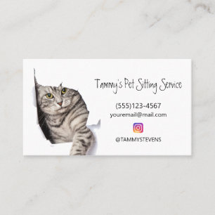 Media för tjänsten Cute Cat Pet Sitta Social Visitkort