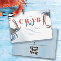 Media för vattenfärgsenkel blå Crab QR-kod Social