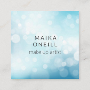 Media i Luxury Blue Bokeh glitter social Fyrkantigt Visitkort