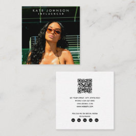 Media i Modern Influencer Photo QR Code Social Fyrkantigt Visitkort