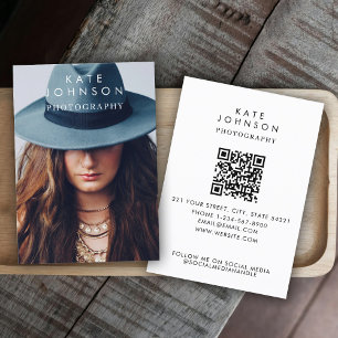 Media i Modern Snyggt Fullt Photo QR Code Social Visitkort