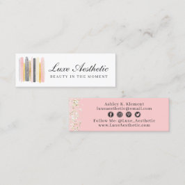 Media med Ro Rosa & Guld Paint Strokes Social Mini Visitkort