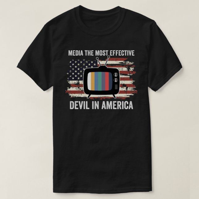 Media mest effektivt Djävulen i Amerika T Shirt (Design framsida)