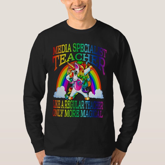 Media Specialist Teacher Like A Regular Teacher On T Shirt (Framsida)