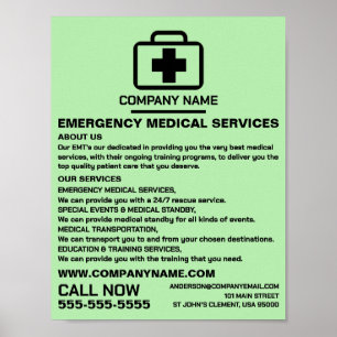 Medic Bag Design, EMT, Sjukvårdare Reklam Poster