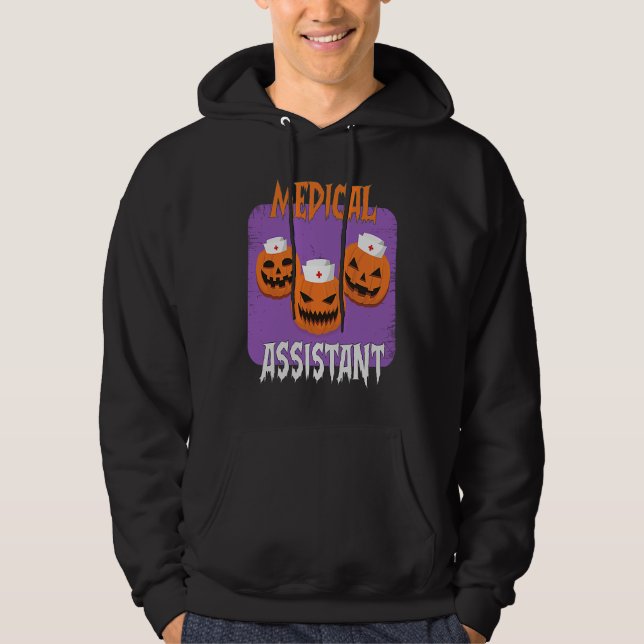 Medical Assistant Boo Crew Halloween Cute Ghost Ha Hoodie (Framsida)