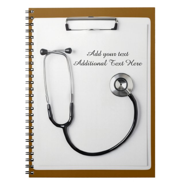 Medical Brown Stethoscope Logo clipboard Anteckningsbok (Framsidan)