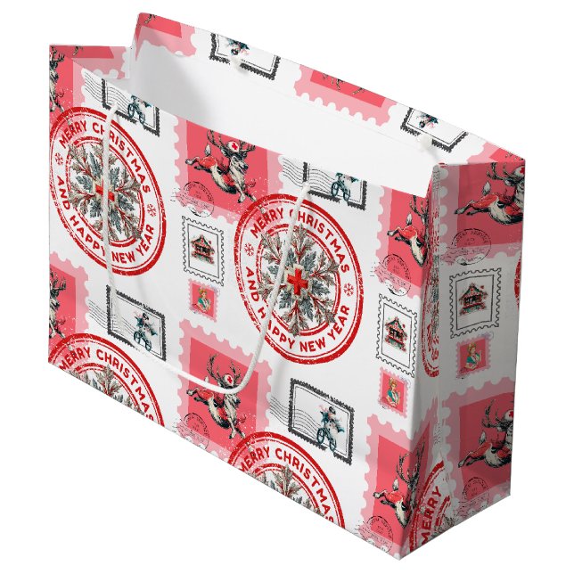 Medical Christmas Stamp Collage Art (Framsidan Vinklad)