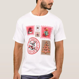 Medical Christmas Stamp Collage Art T Shirt