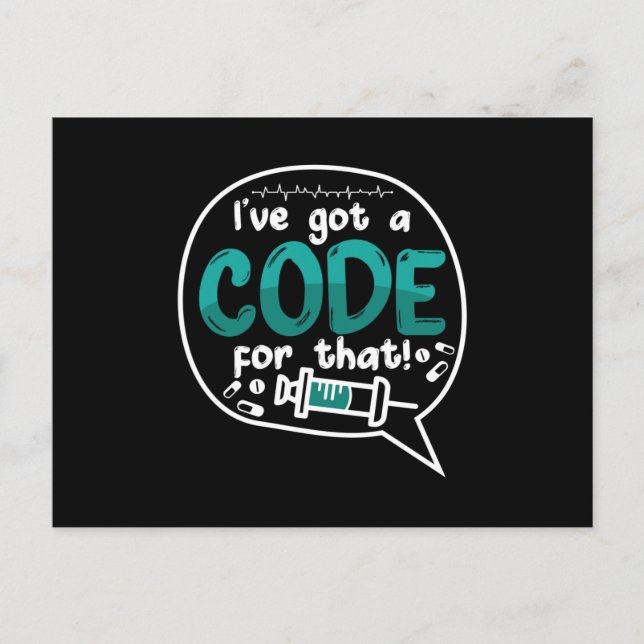 Medical Code I've Got A Code For That ICD Coding Vykort (Framsida)