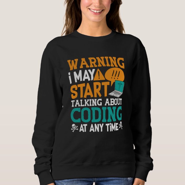 Medical Coder Warning I May Start Talking Coding T Shirt (Framsida)
