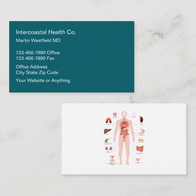 Medical Doctor Office Business Cards Visitkort (Fram/baksida)