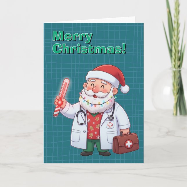 Medical Doctor Santa Claus Christmas card Helgkort (Framsida)