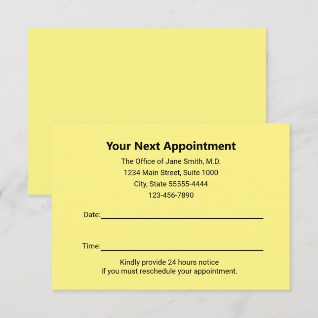 Medical Doctor Your Next Appointment Reminder Anteckningskort (Fram/baksida)