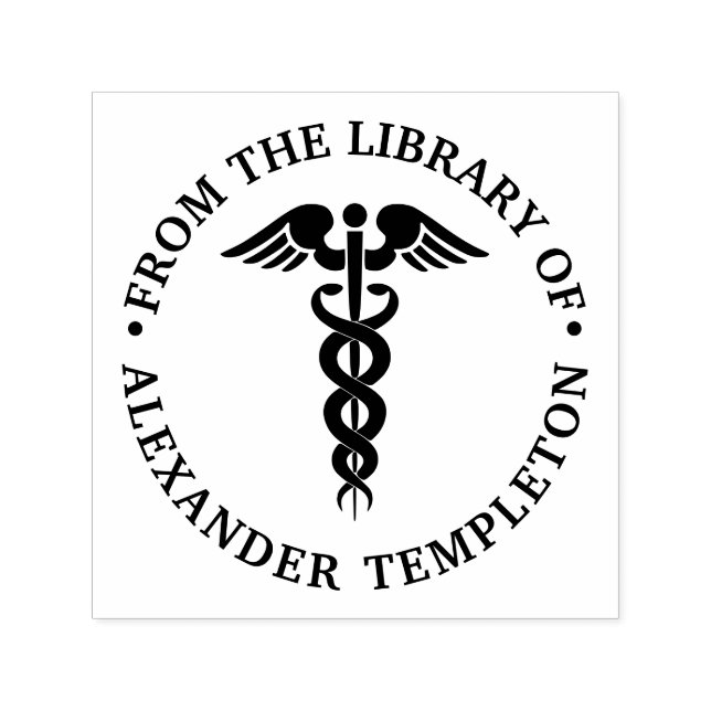 Medical Doktor Caduceus "from the bibliotek of" Självfärgande Stämpel (Design)