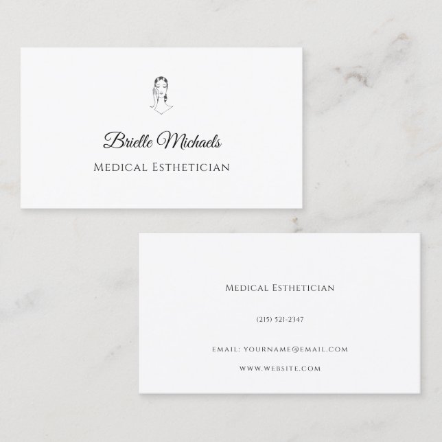 Medical Esthetician Minimal Elegant Visitkort (Fram/baksida)