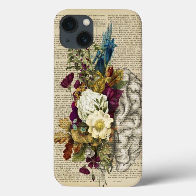 medical floral brain anatomy poster (Baksida)