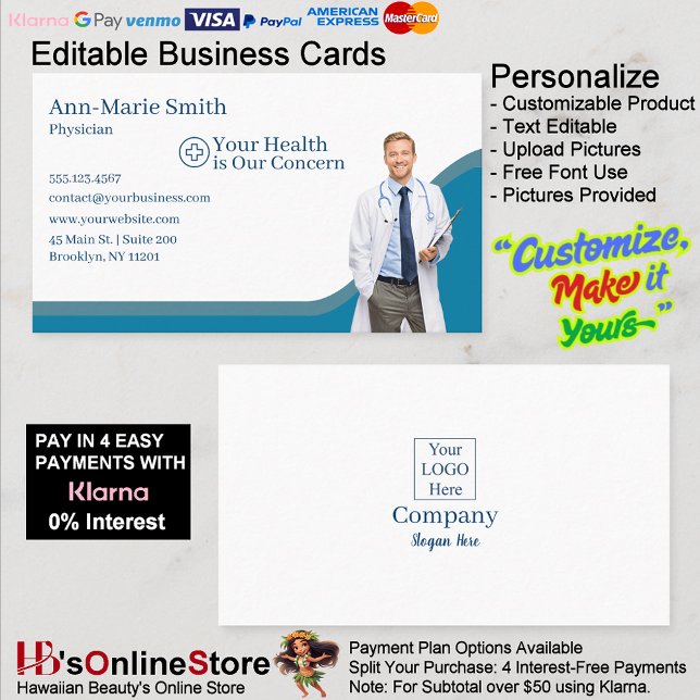 Medical Health Blue Physician Wave Uniform Scrubs  Visitkort (Medical Health Blue Physician Wave Uniform Scrubs Business Card.)