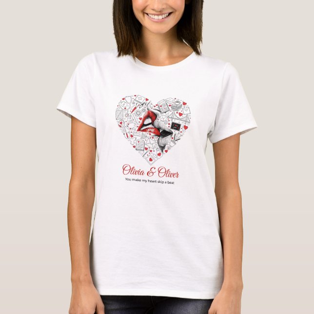 Medical Heart Skip a Beat ValentineT-Shirt T Shirt (Framsida)