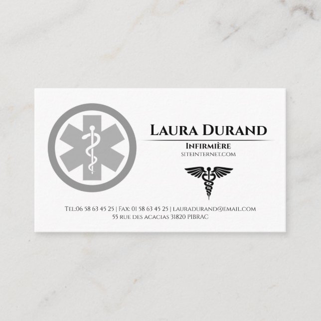 Medical Nurse Business Cards Visitkort (Framsida)
