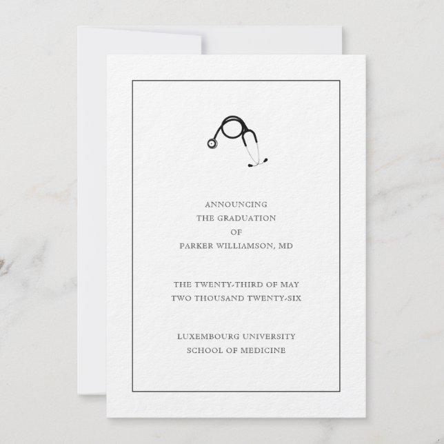 Medical School Graduation Announcement Inbjudningar (Framsida)