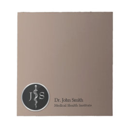 Medical Silver Classy Noble Rod of Asclepius Anteckningsblock