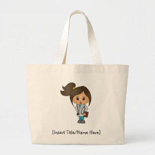 Medical Student, Doktor, PA, NP - Brunette Female Jumbo Tygkasse