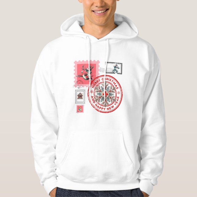 Medical-Themed Christmas Stamps and Holiday Clipar Hoodie (Framsida)