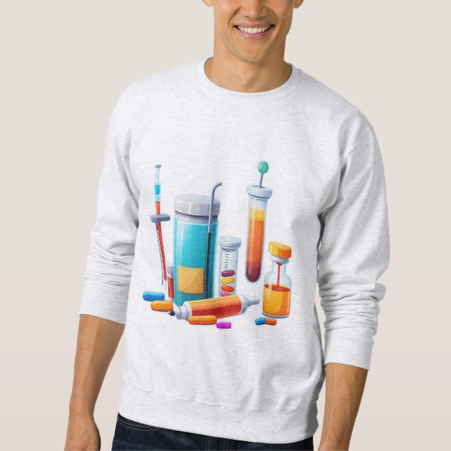 Medical Tools Cartoon Sweatshirt (Framsida)