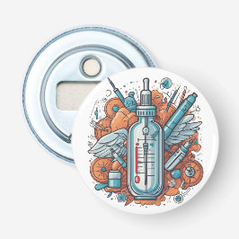 Medical Vial Art – Syringe & Pill Bottle Wings Flasköppnare