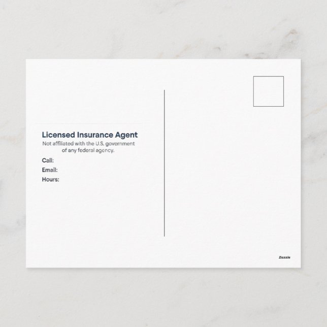 Medicare AEP 2026 Plan Review Postcard Helg Vykort (Baksida)