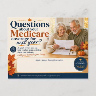 Medicare Agent Höst Klient Påminnelse Postkort Helg Vykort