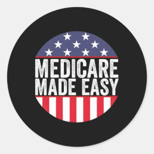 Medicare gjord Easy Insurance Agent Broker Sales M Runt Klistermärke