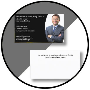 Medicare Health Insurance Consultant Photo Visitkort