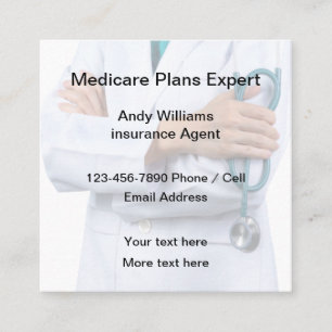Medicare Plans Expert Health Insurance Rep. Fyrkantigt Visitkort