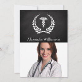 Mediccal Caduceus Laurel Inbjudningar