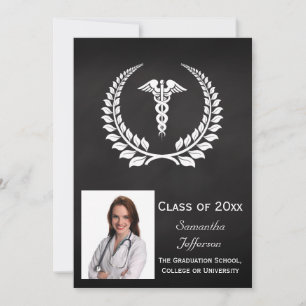 Mediccal Caduceus Laurel Inbjudningar