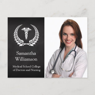 Mediccal Caduceus Laurel Meddelande Vykort