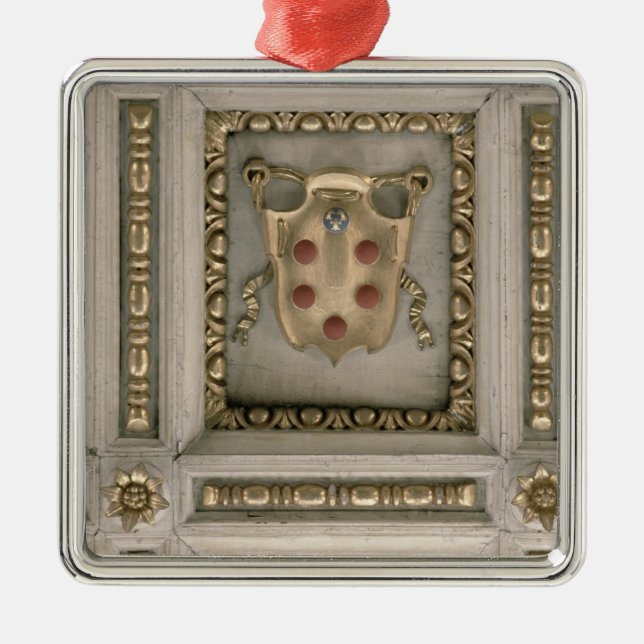 Medici vapensköld, från soffiten av kyrkan julgransprydnad metall (Framsidan)