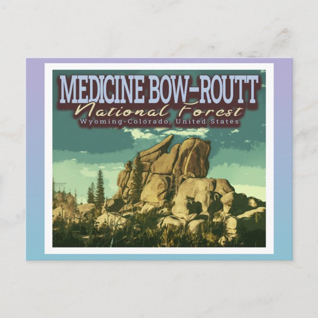 MEDICIN BOW - ROUTT - WYOMING - COLORADO USA VYKORT (Framsida)