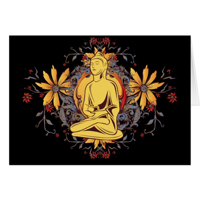 Medicin Buddha i meditation Hälsningskort (Framsidan Horizontal)