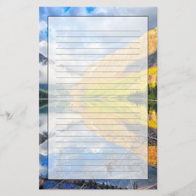 Medicin för Upper två sjö på soluppgången Brevpapper (Framsida)