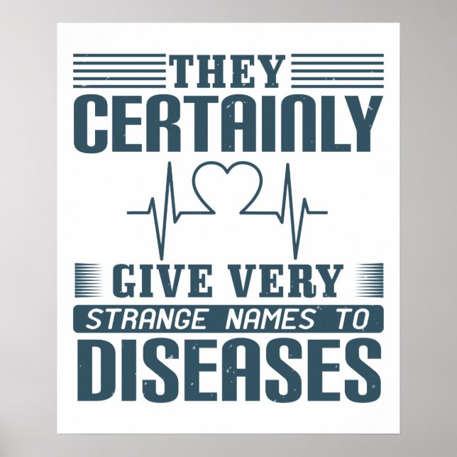 Medicin - märklig Namn av sjukdomar Poster (Framsidan)