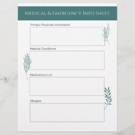 Medicin- och akutinformationsblad brevhuvud